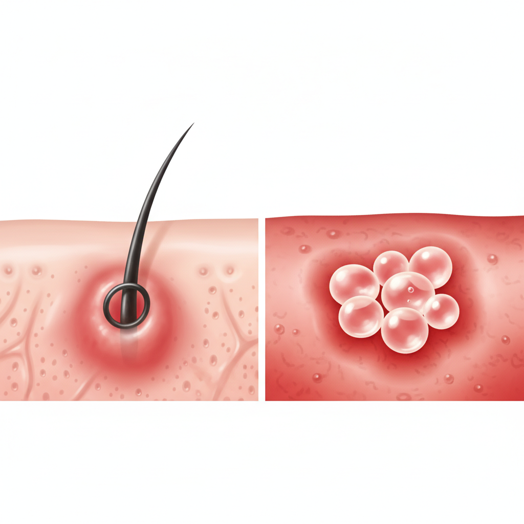 inngrodd hår vs herpes